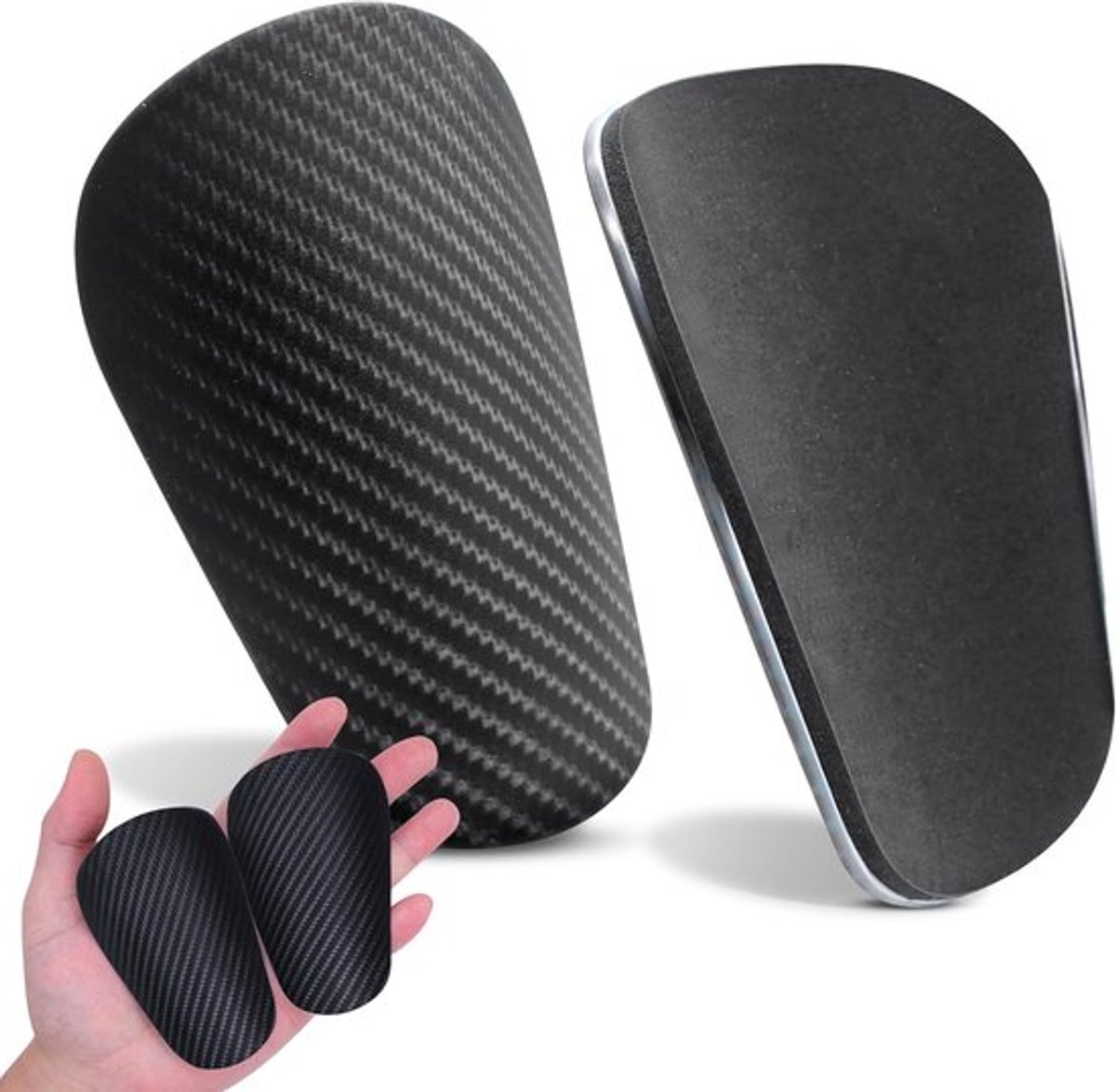 Lichte Voetbal Scheenbeschermers voor Heren, Dames en Kinderen - Ergonomisch en Compact - Mini 10x6.3 cm