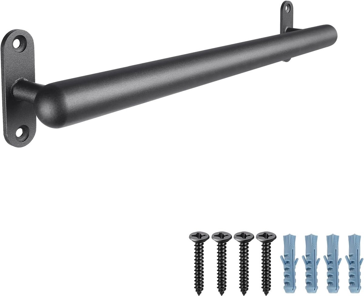 91 cm Metalen Wandbeugel voor Trap, Veiligheidsleuning met Antislip Grip, Ondersteuning voor Senioren en Toegankelijke Trappen