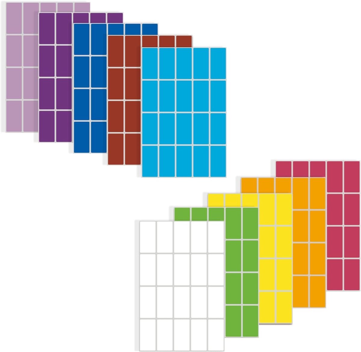 400 stuks rechthoekige zelfklevende etiketten in 10 levendige kleuren, verwijderbare stickers voor kantoor, school en thuisorganisatie, perfect voor labelen en ordenen