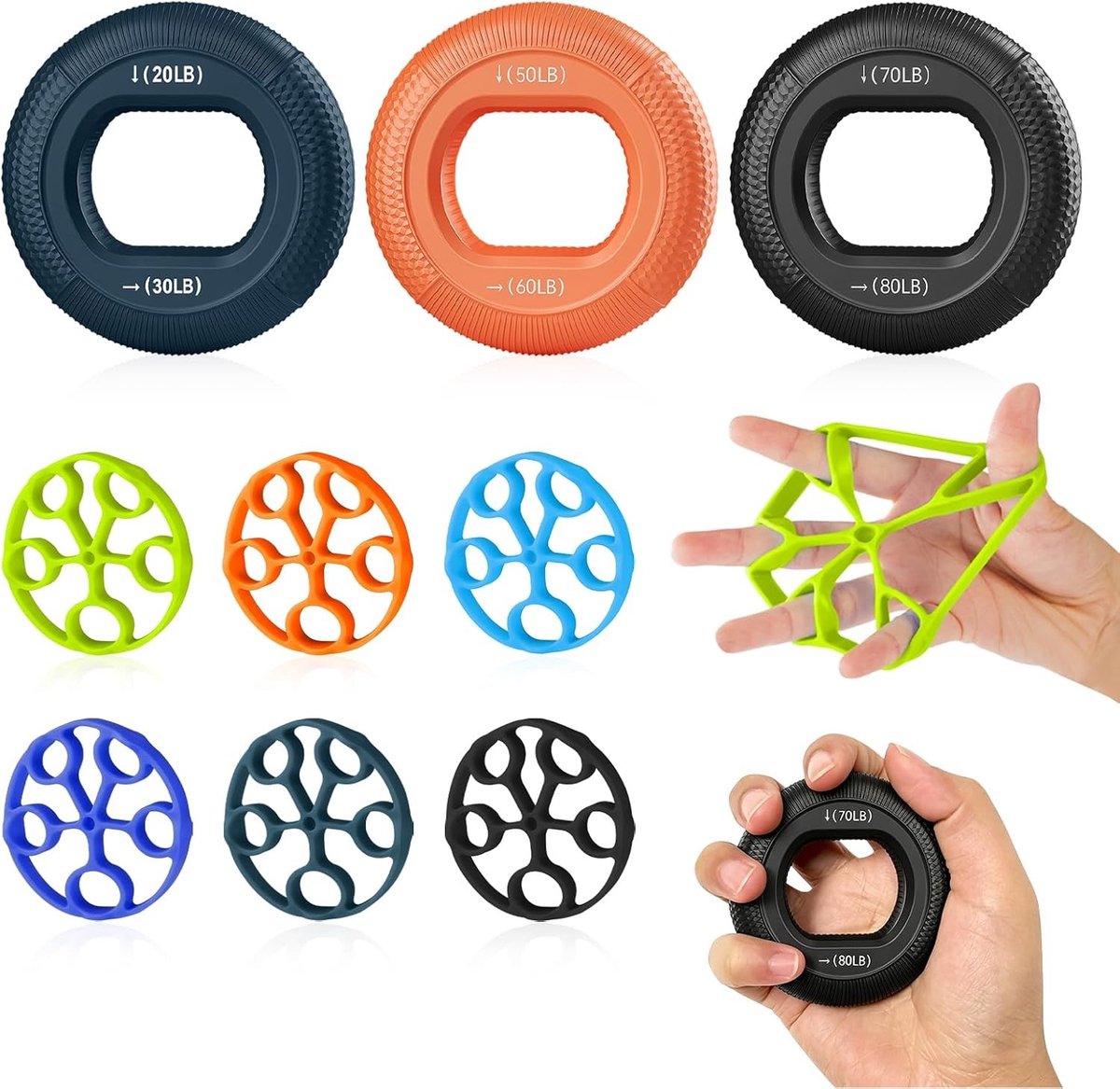 Vingertrainer en handtrainer voor onderarmtraining, ideaal trainingsapparaat voor kracht en grip