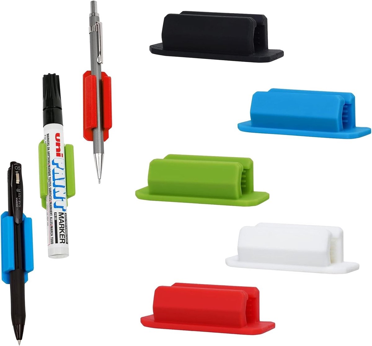 Set van 5 Zelfklevende Clips voor Siliconen Penhouder - Ideaal voor Bureau, School en Thuis Gebruik