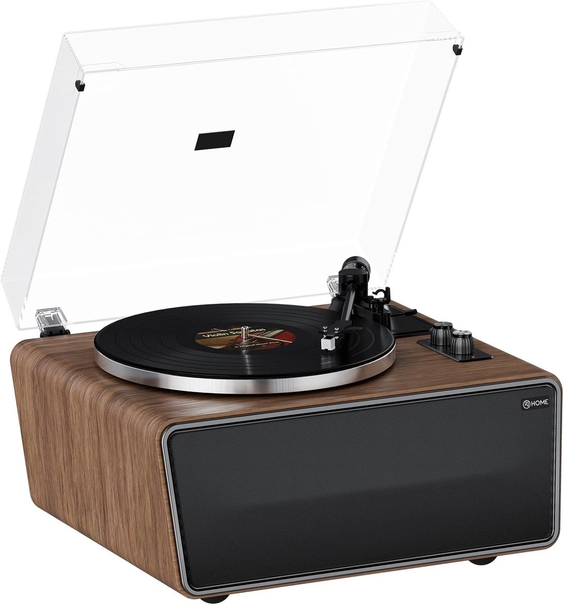 Vinyl Platenspeler - Hout/Metaal - Ingebouwde Bluetooth Luidsprekers - Hoogwaardige Geluidskwaliteit - Voor Muziekliefhebbers