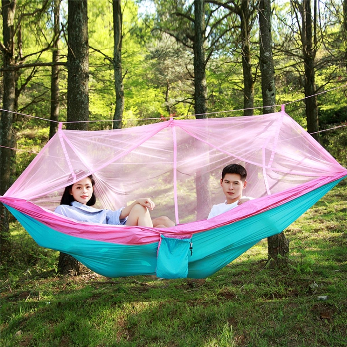 1-2 Persoon Outdoor Klamboe Parachute Hangmat Camping Opknoping Slapen Bed Schommel Draagbare Dubbele Stoel, 260 x 140 cm