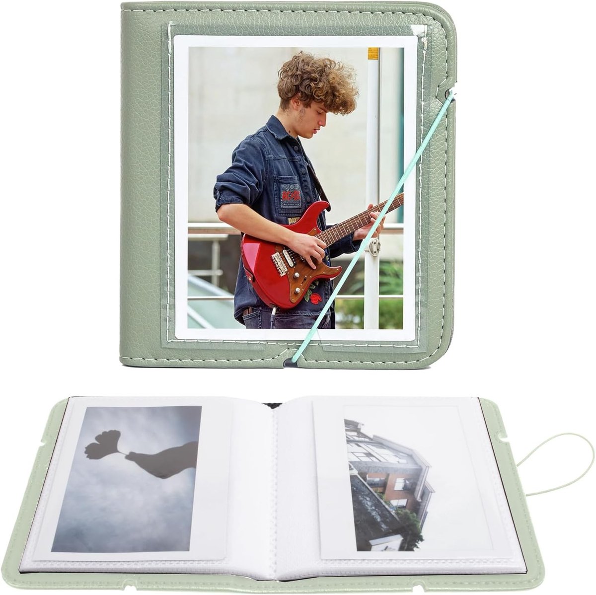 Fotoalbum voor Instax Wide 210/300/400 en Polaroid - PU Leer, 28 Compartimenten, 3.4x4.3 Inch Film, Perfect voor Herinneringen en Foto's