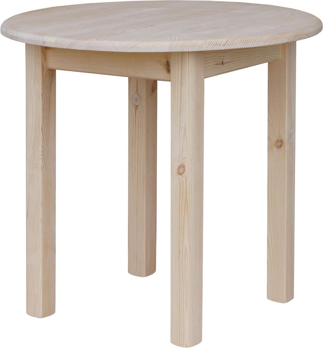 Ronde Eettafel - Keukentafel Houten Tafel - Gezellig Tafelen - Massief Hout - 90 cm Diameter - Naturel