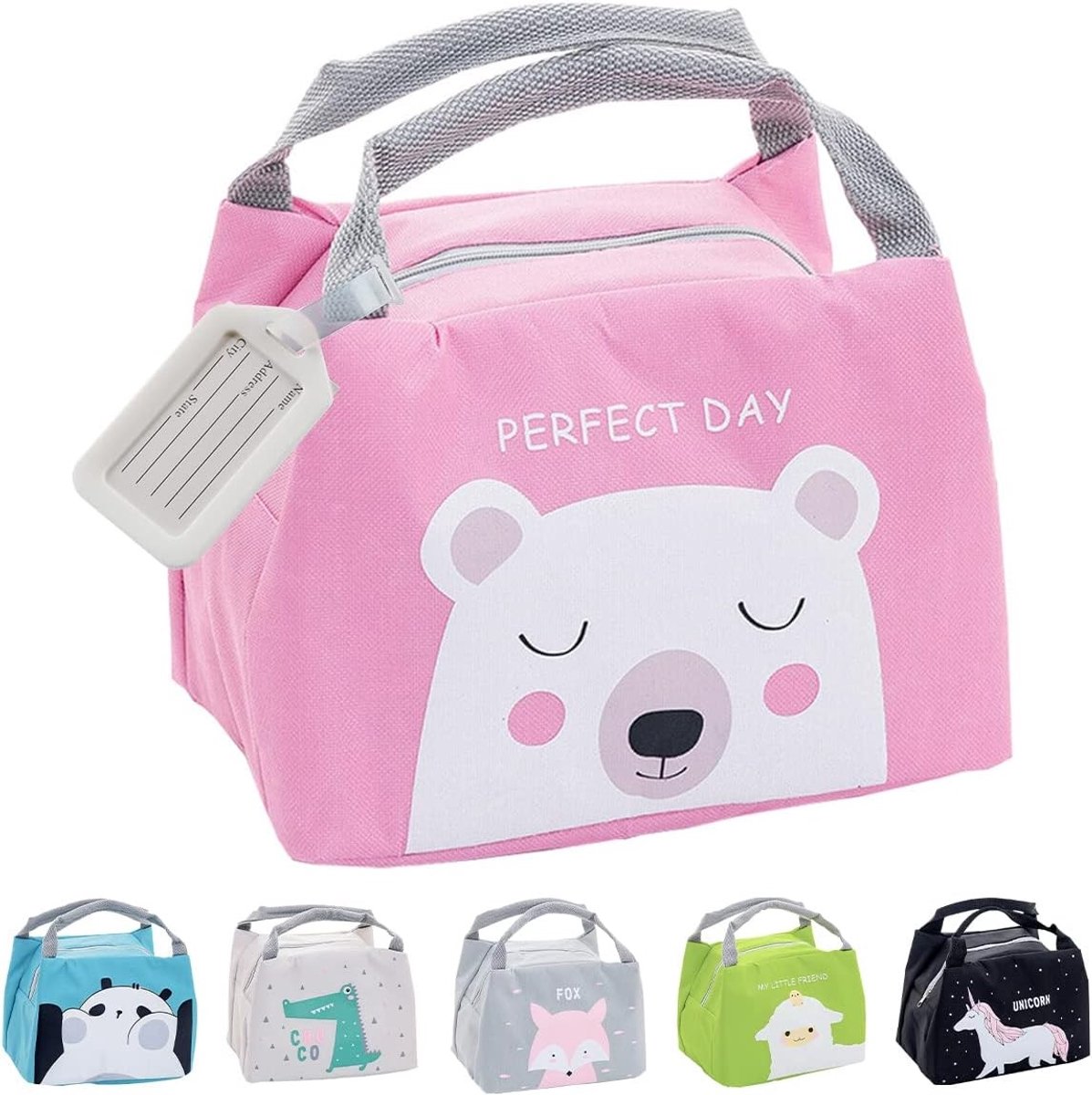 Thermische Lunchtas voor Kinderen, Vouwbare en Waterdichte Koeltas voor School, Picknick en Dagelijkse Gebruik (Roze)