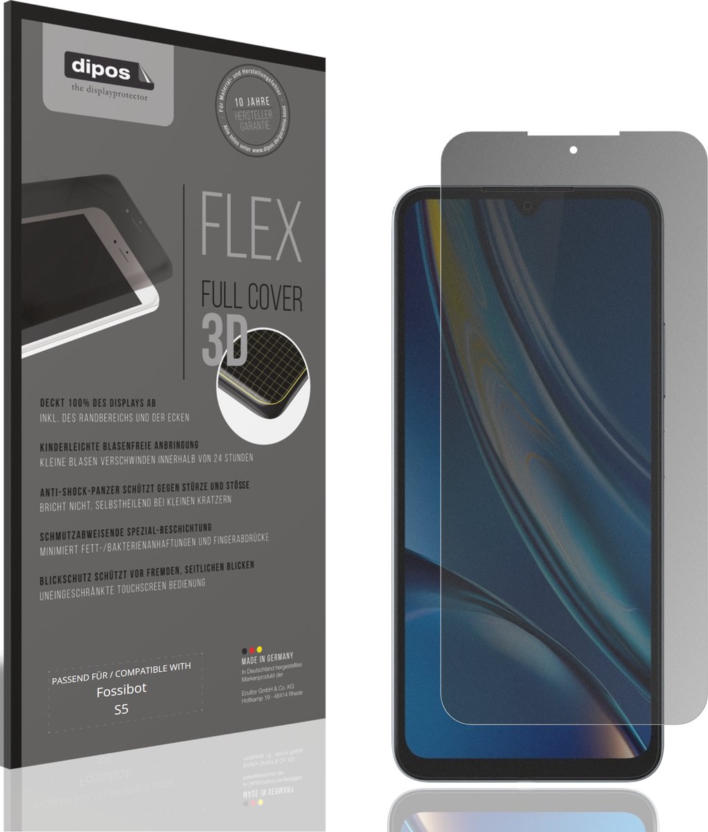 dipos FLEX – Matte Privacy Screenprotector geschikt voor Fossibot S5 | Volledige Schermbescherming | Case-Friendly