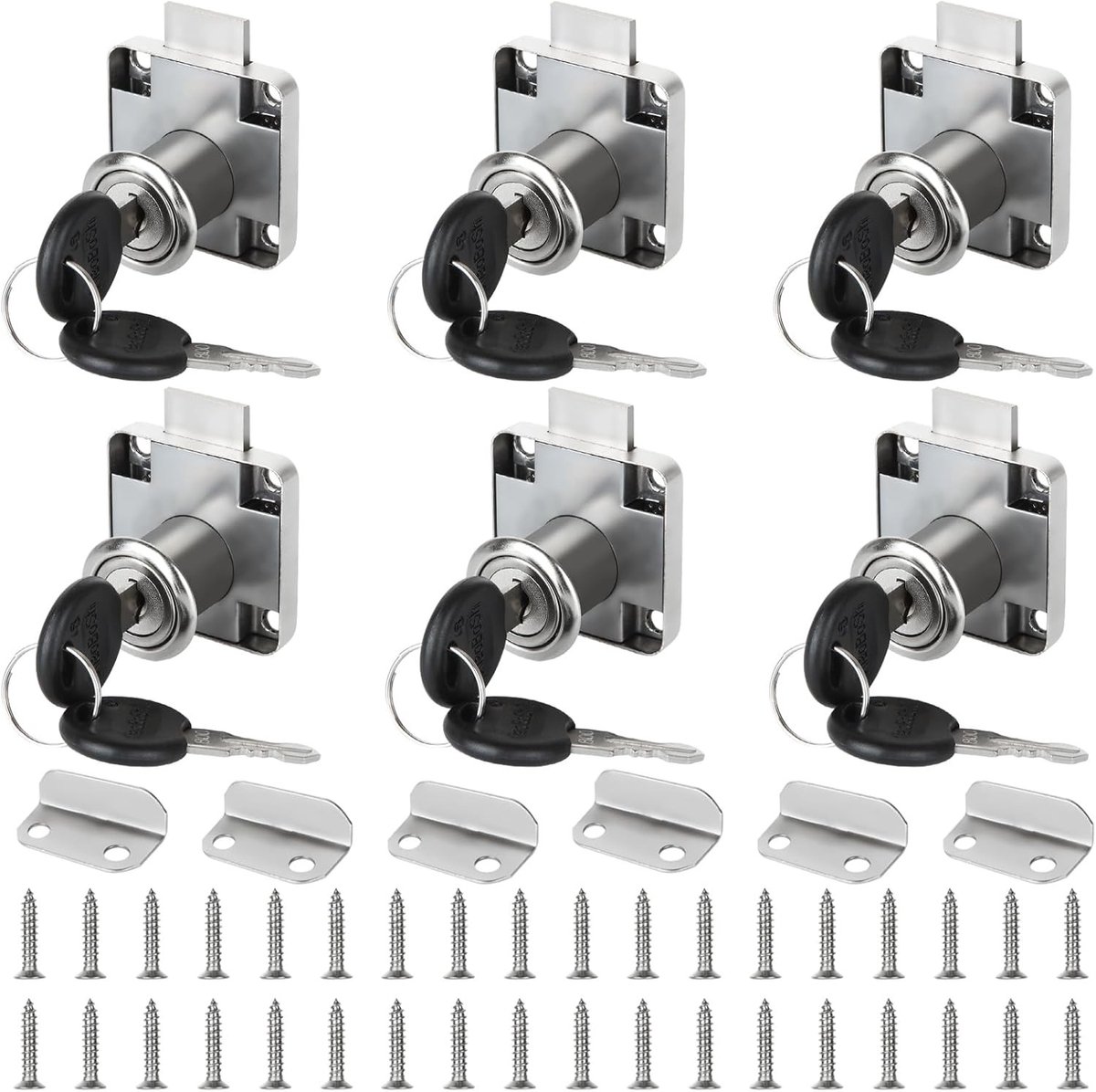 Set van 6 Meubelsloten met Sleutel, 20 mm Beveiliging voor Kasten en Laden, Duurzame Sloten voor Meubels en Veiligheid