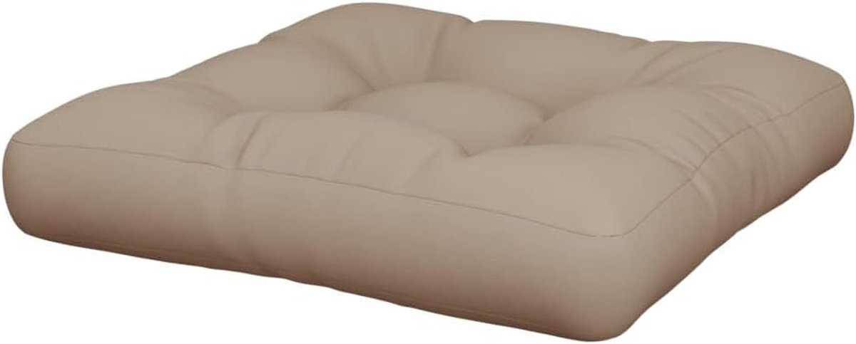 Palletkussen - Bankkussen Terras - Buiten Zitten - Waterbestendige Stof - 60 x 60 x 12 cm - Taupe