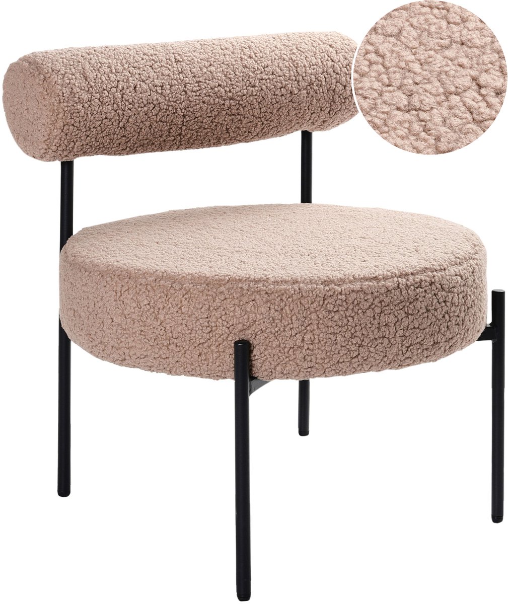 ALPHA - Fauteuil - Taupe - Bouclé