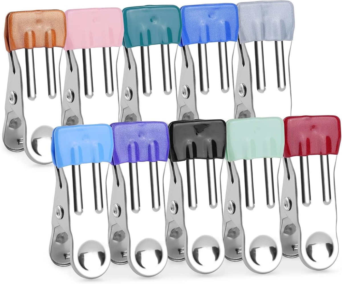 10 Stuks RVS Kledingknijpers, Handdoekclips voor Handdoeken, Kleding en Foto's, Ideaal voor Strand en Thuisgebruik