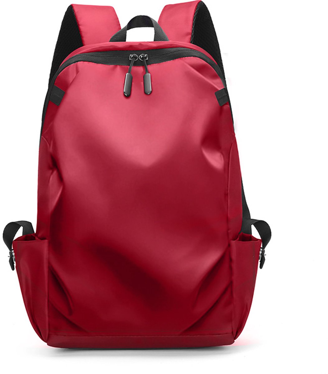 Laptop Rugzak Voor Heren - Effen Stijlvol Ontwerp - Voor Zakelijk, Woon-Werkverkeer, Reizen, School en Dagelijks Gebruik - Past Op 15,6 Inch Laptop - Rood