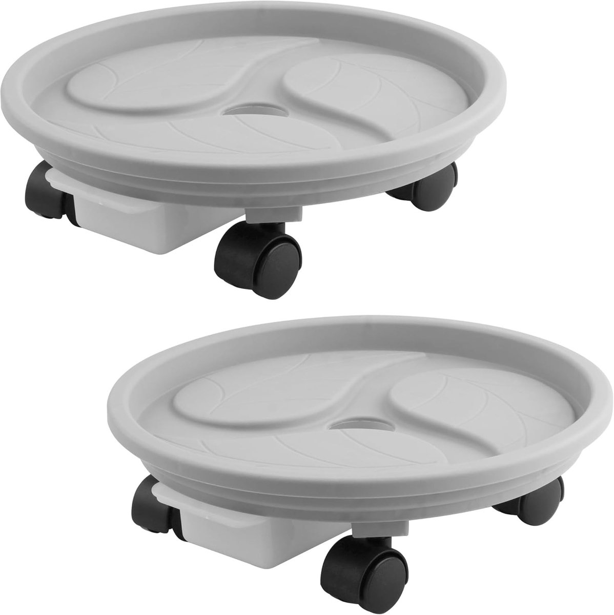 Ronde plantenrollers met zwenkwielen, 26 cm diameter, tot 35 kg draagkracht, ideaal voor kamerplanten, bloemenstandaard met waterreservoir en rolplank