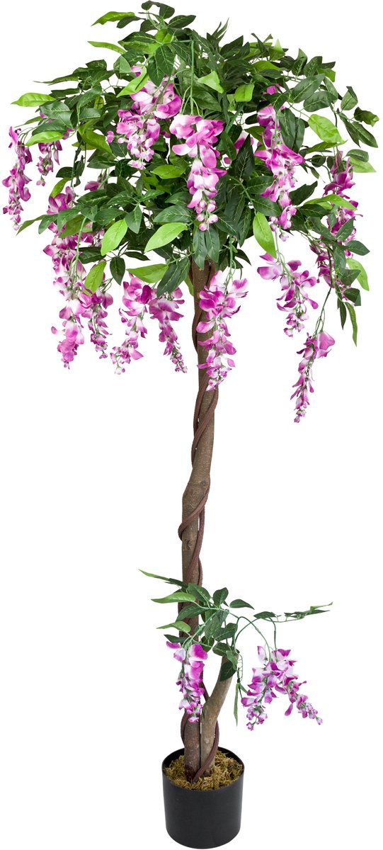 Kunstmatige Plant Wisteria Chinese Blauweregen Decoratie 1,6m Echt Hout Decovego