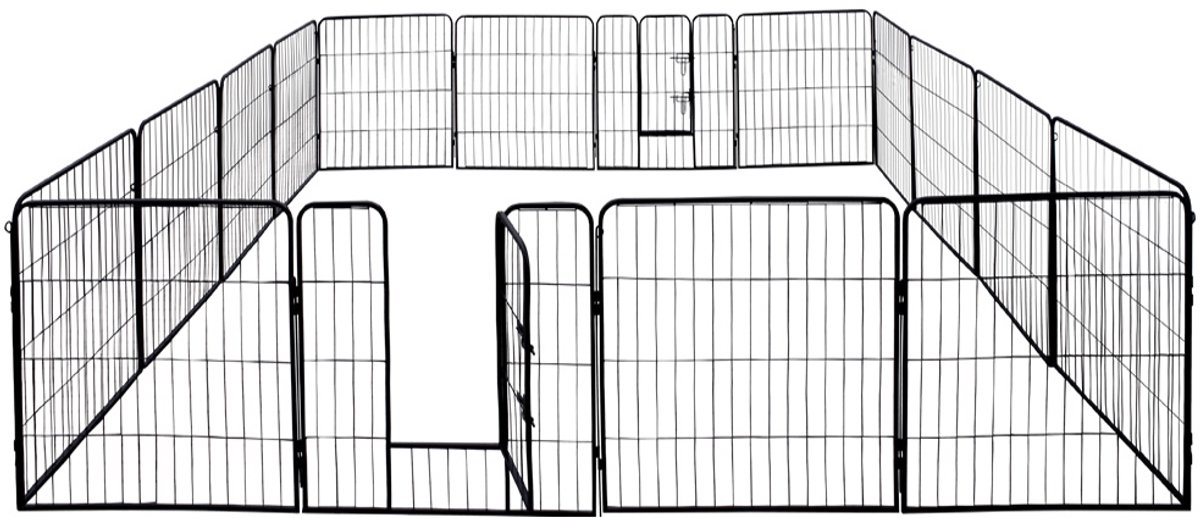 16-hoekige puppyren / dierenverblijf / buitenren / uitloopkooi / puppyhek — Petigi 100 cm