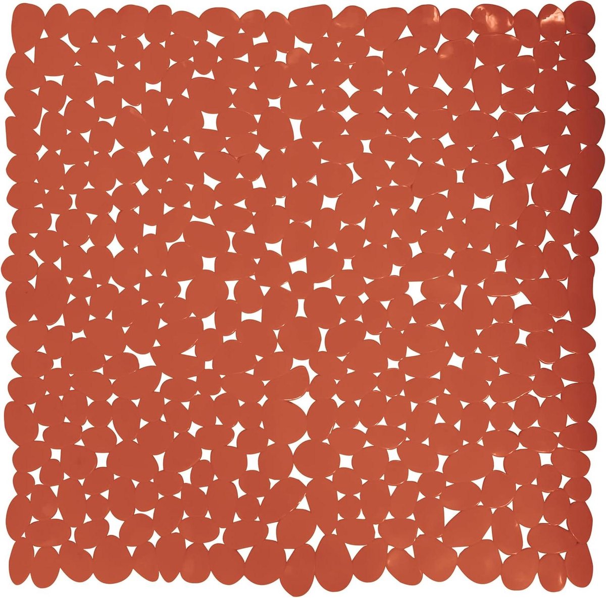 Douchemat met Zuignappen - Badmat Antislip - Veilig Douchen - Antibacterieel PVC - 53 x 53 cm - Terracotta Rood
