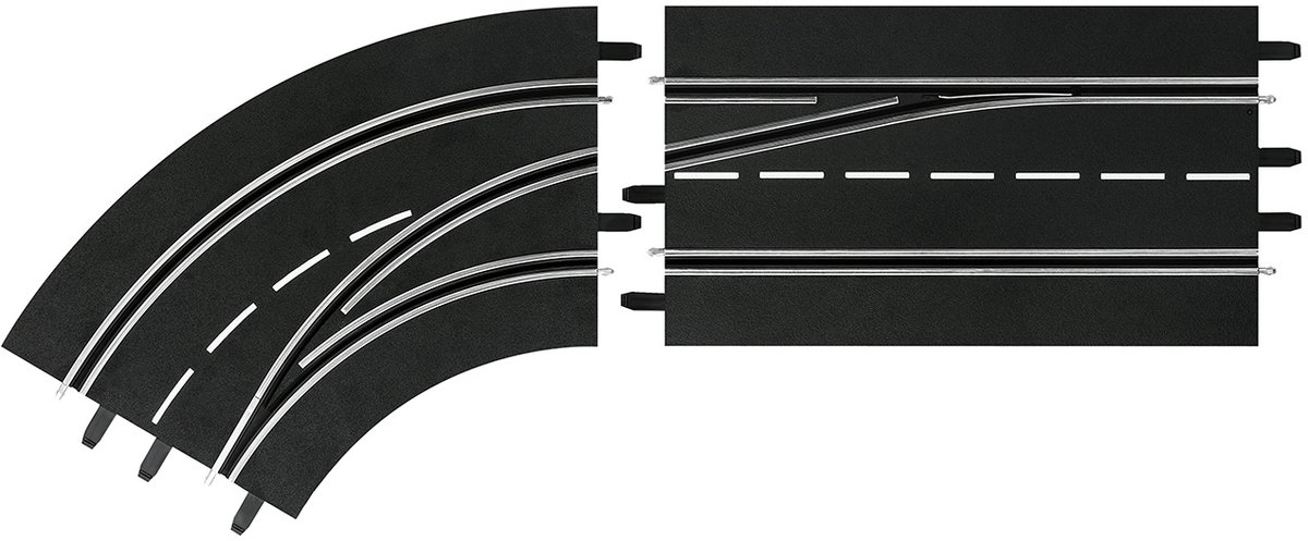 Carrera Racebaanonderdeel - DIGITAL 124/132/Evolution - Uitbreidingsset Linker Rijbaanwisselcurve - 2 Baanonderdelen onderdeel