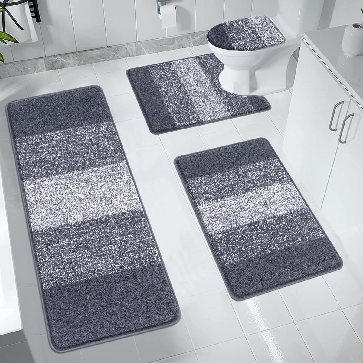 Badkamer Toilet Deksel en Tapijt Set - Badmat Set - Badkamer Decoratie - Super Zacht Micro