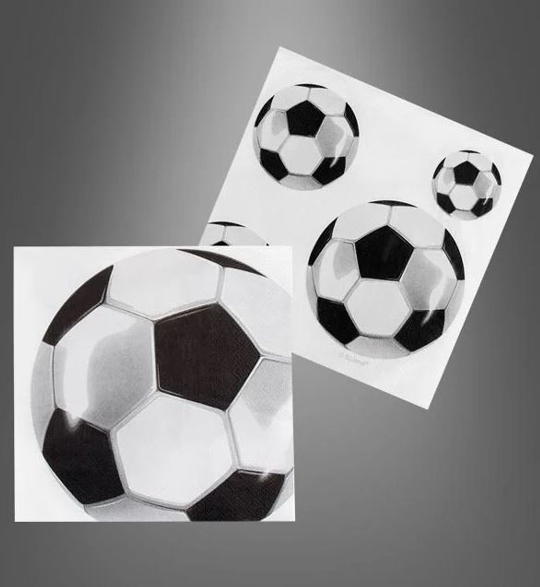 20x Servetten voetbal - EK/WK servetten - Feestservetten - Football napkins - Voetbalfan - Kinderfeestje voetbal - Feestversiering - 33x33 cm - Jonyx
