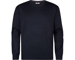 Petrol Industries - Heren Plus Size Fijngebreide trui met ronde hals ironbend - Blauw - Maat 4XL