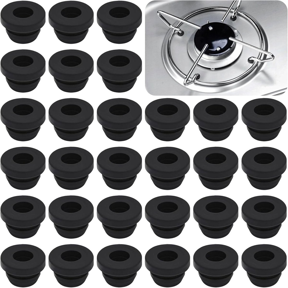 Set van 30 Rubber Grommet Guides voor Pan Carrier, Accessoires voor RV en Potsteunen met 5mm Stangen