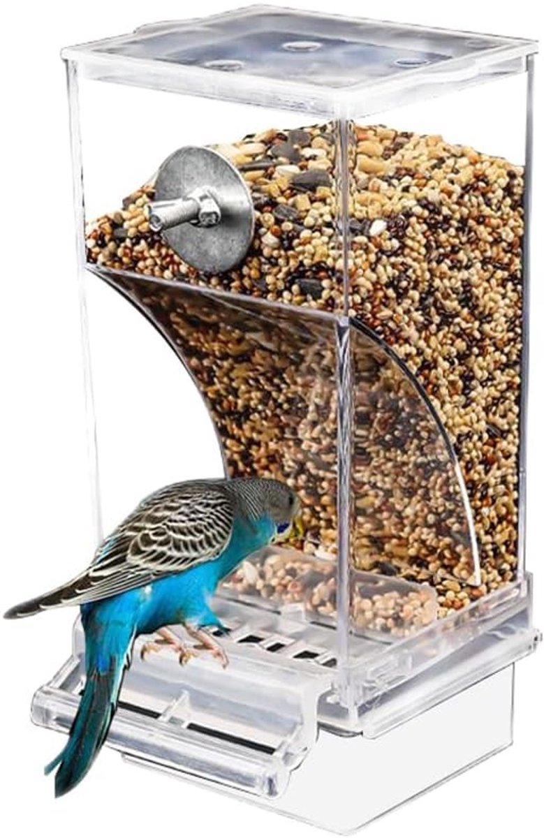 Automatische Vogelvoederhuis voor Papegaaien en Parkieten - Transparante Voederbak voor Budgerigars, Kanaries en Vinken met Eenvoudige Vulfunctie