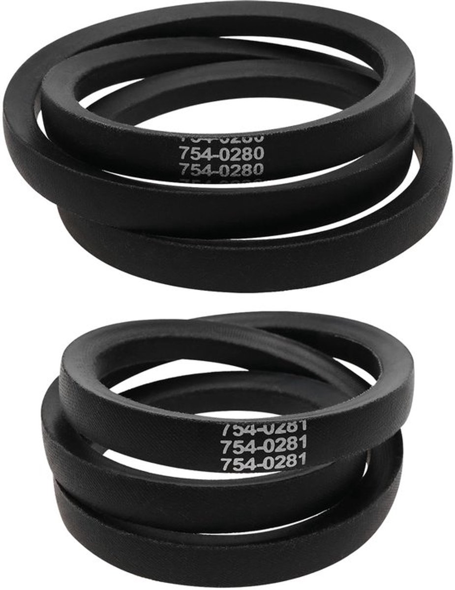 2 stuks V-riem voor grasmaaier, compatibel met MTD, compatibel met Mastercut OE 754-0280, 754-0280A, 754-0281, 754-0281A, omtrek 134,2 mm, 108,7 mm, breedte 16,1 mm, zwart