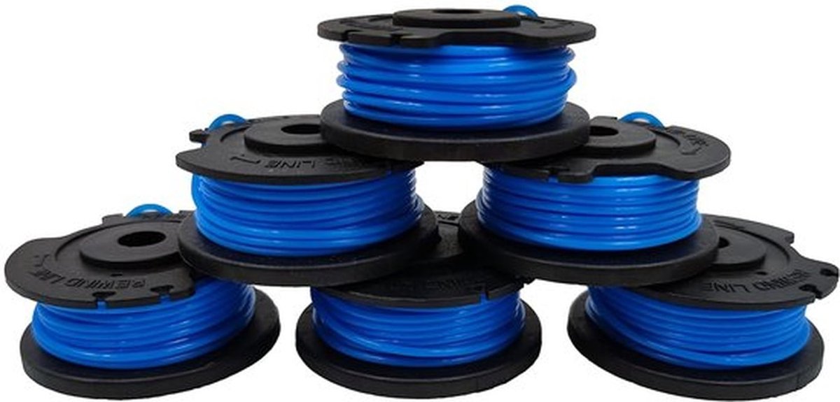 Verpakking van 6 spoelen voor Greenworks vervangende draadtrimmer Diameter 1,65 mm (0,065 inch) voor Greenworks snoerloze grastrimmer 24 V 40 V