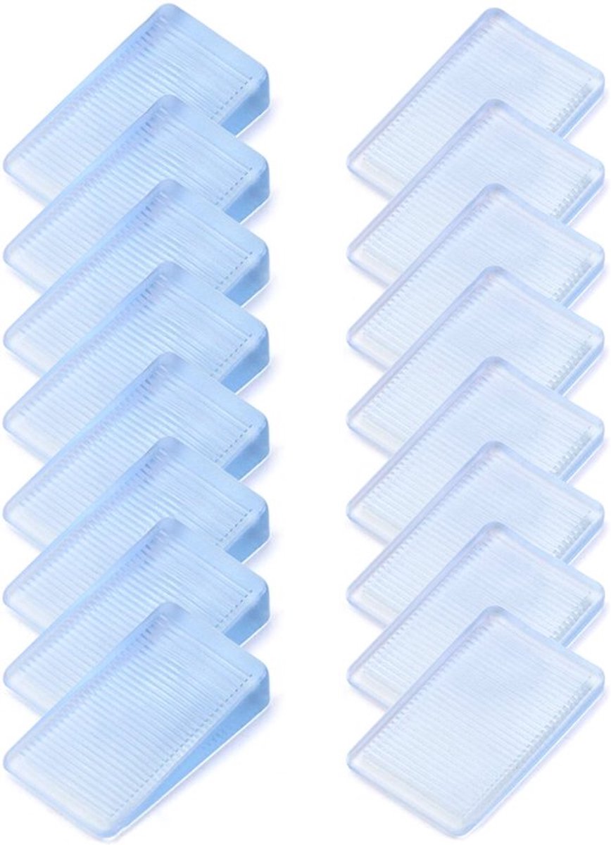 ® 16 x meubelwiggen, 2~5 mm hoogte en 2~10 mm hoogte kunststof wig voor het nivelleren van kast en dressoir (transparant)