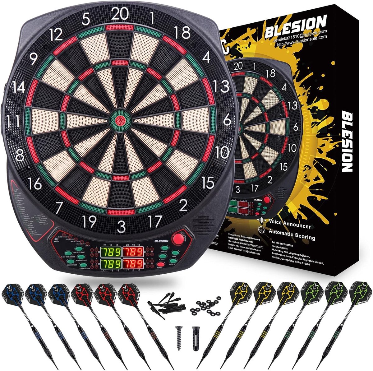 Blesion Electronic Dart Board with 12 Arrows E-Dart Board - ShopVlot