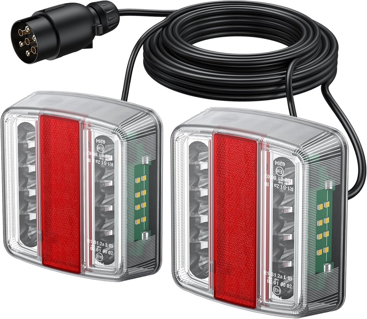 PROZOR 18LEDs Trailer Lights - Tail Lights with 7 Pin Plug and 7.5m Cable IP65 Waterproof Built-in Mounting Screws - ShopVlot