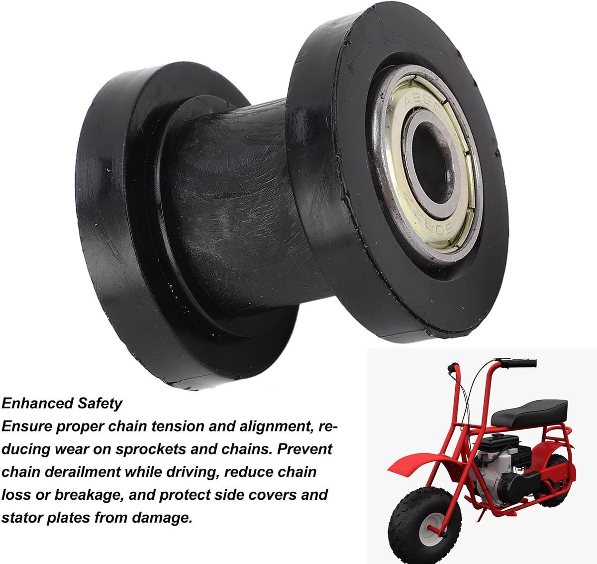 Kettingspanner Roller Pulley - Zwart - Duurzaam en sterk - Perfect voor Baja Doodle mini bike - ShopVlot