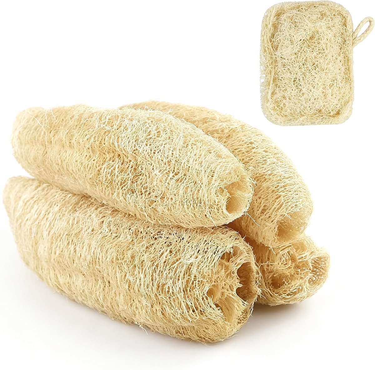 Lufa-spons 5 stuks - 100% organisch - zachte textuur - diepere peeling - ShopVlot