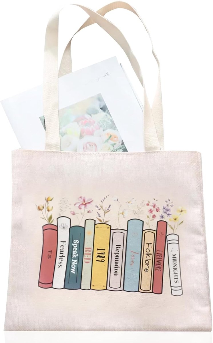 Tote bag muziek - herbruikbare canvas - voor singer liefhebbers - perfect voor albums en boodschappen - ShopVlot