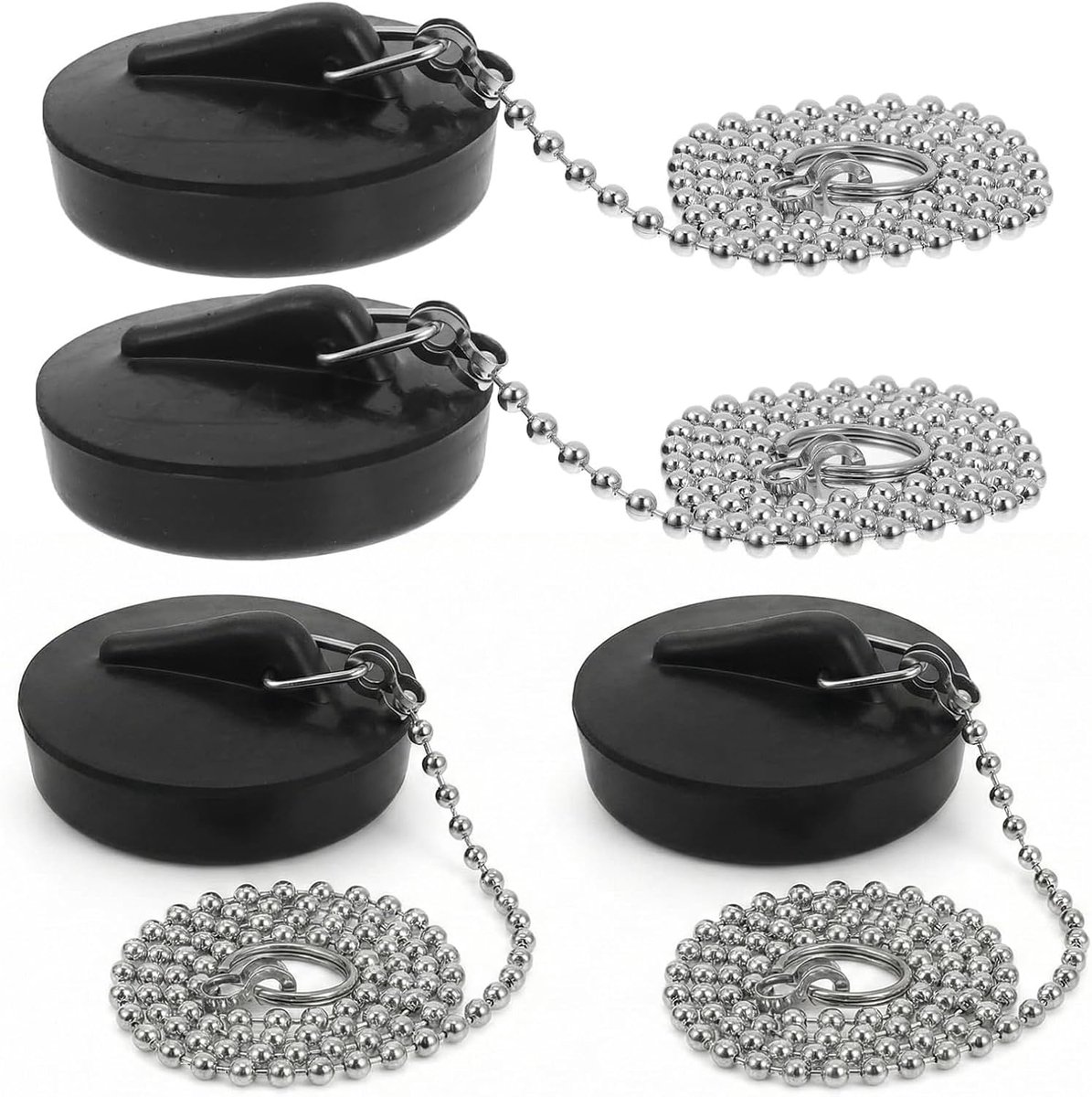 Afvoerstopper Ø 40-45mm - Rubber met 40cm ketting - Lekvrij en universeel inzetbaar - ShopVlot