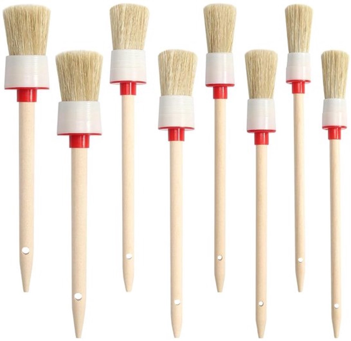 Ringkwasten Professionele Set - 4-delige Borstelset - Natuurlijke Borstelharen - Voor Acrylverf/Waxen - 15° Hoekige Haren - Diameter 20-35 mm - Schilderkwasten