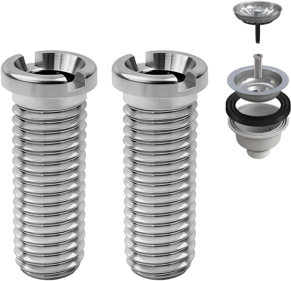 Holle schroef M12 x 35 mm - 304 roestvrij staal - reserveschroeven - perfect voor gootsteenaccessoires - ShopVlot