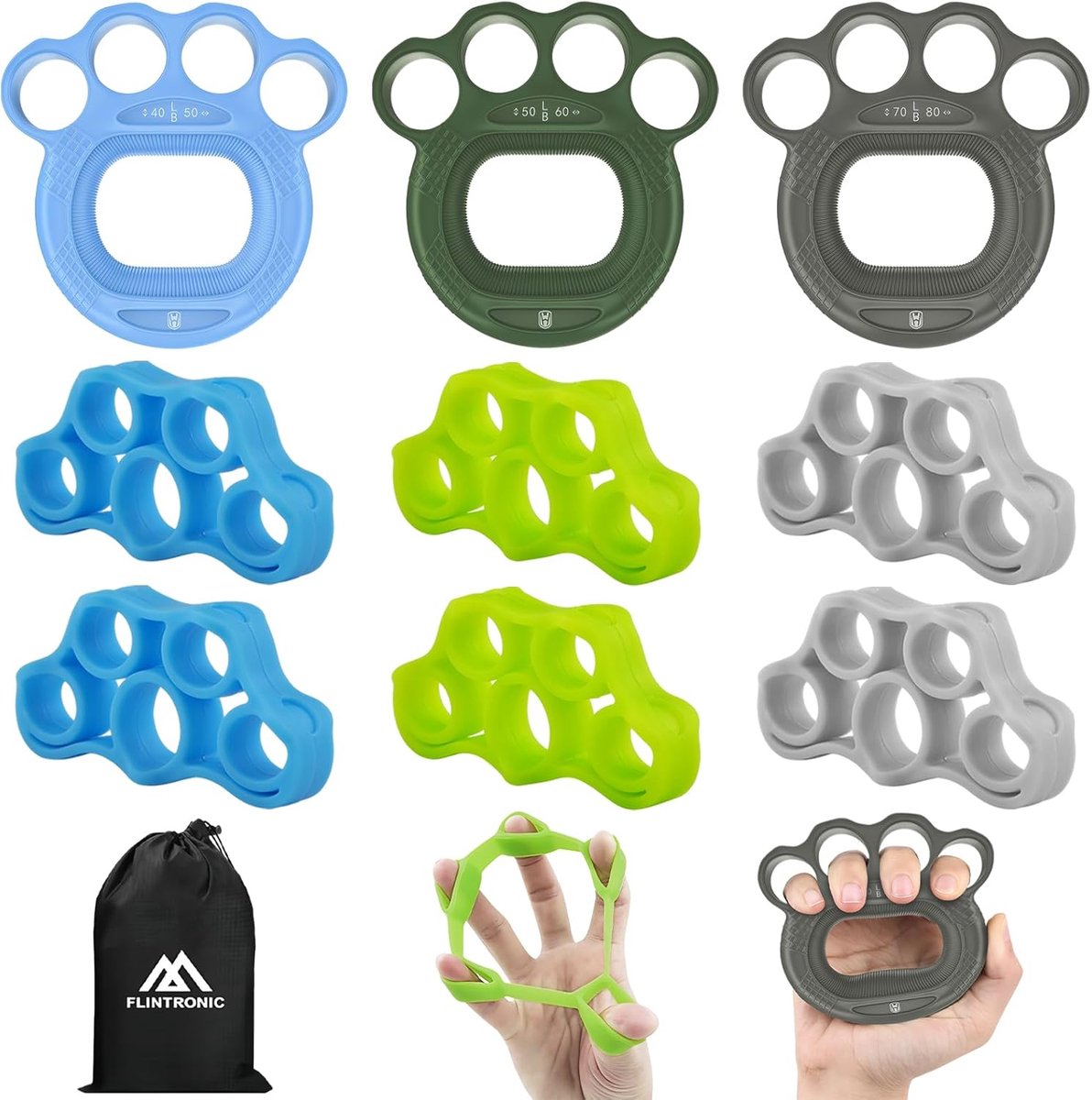 Gripster handtrainer set van 10 - multicolor - verbeter gripkracht - ideaal voor training - ShopVlot
