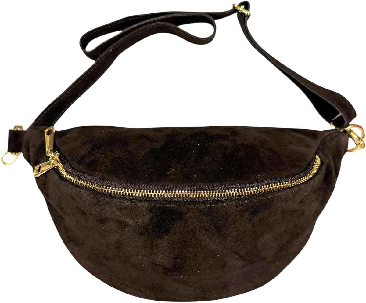 Suede rough leather crossbody bag waist bag waist bag shoulder bag suede leather bag Made in Italy - ShopVlot