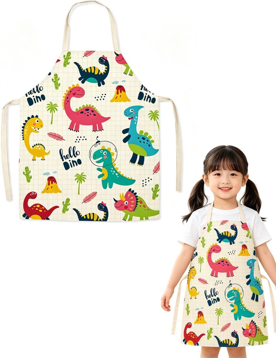Schort voor kinderen, meisjes en jongens, polyester, katoen, ideaal voor school, schilderen, tuin, doe-het-zelf - ShopVlot
