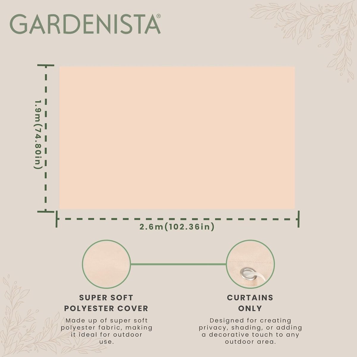 Gardenista Replacement Gazebo Curtain - Outdoor Summer Furniture - Water Resistant - Great for Sunshade - ShopVlot