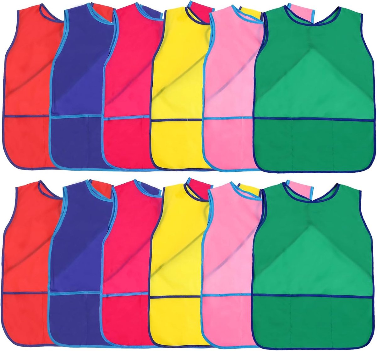 Kinderschort schildersjas waterdicht mouwloos met 3 zakken, knutselschort 3-8 jaar voor school kunst schilderen - ShopVlot