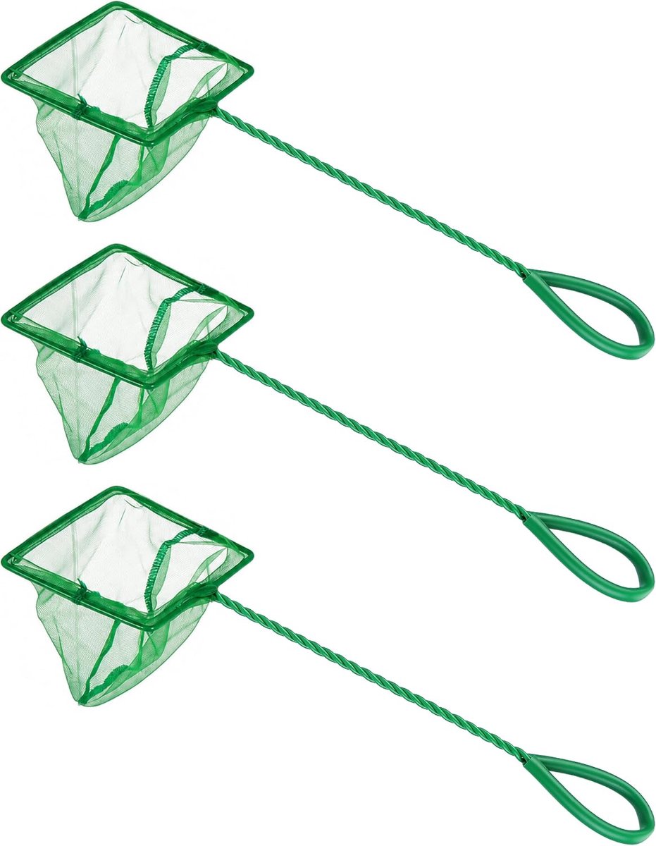 3 stuks aquarium schepnet klein, 8 cm schepnet aquarium met kunststof handvat - ShopVlot