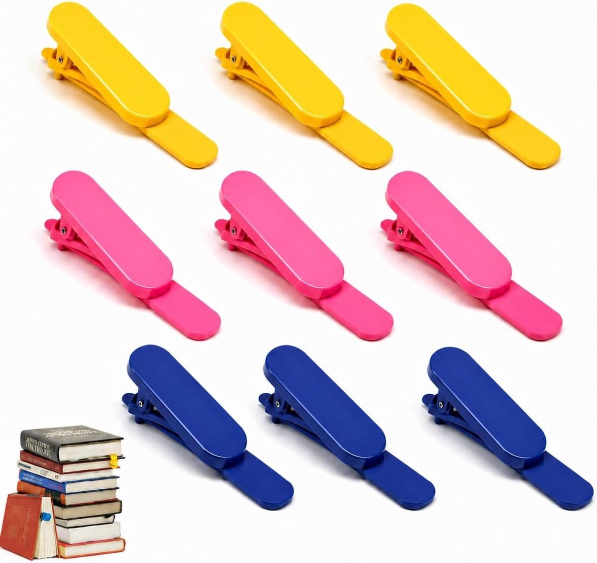 9 stuks automatische siliconen bladwijzers, intelligente clip, antislip, herbruikbare leesaccessoires voor boeken - ShopVlot