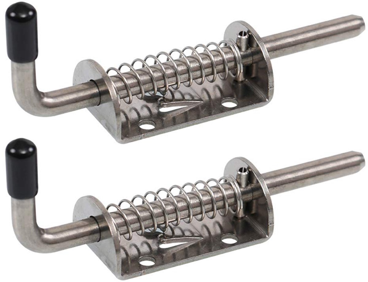 2 Pieces Stainless Steel Heavy Duty Metal Barrel Bolt for Barn Doors Garage Floor Locks - ShopVlot