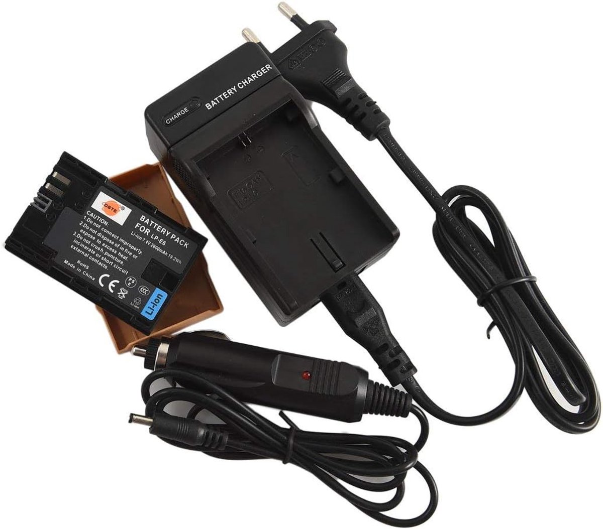 DSTE® Replacement Battery and DC88E Travel Charger Compatible with Canon LP-E6 LP-E6N EOS 5D Mark II 5D Mark III 5D - ShopVlot