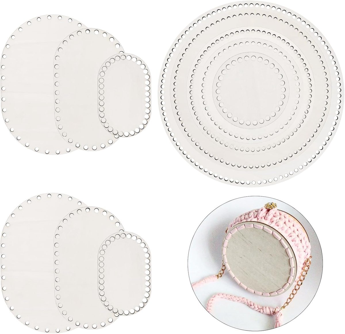 11 stuks, 2,8 mm dikke mandbodem voor haken, ronde en ovale rotan mandvlechten, set voor doe-het-zelf, vlechten - ShopVlot