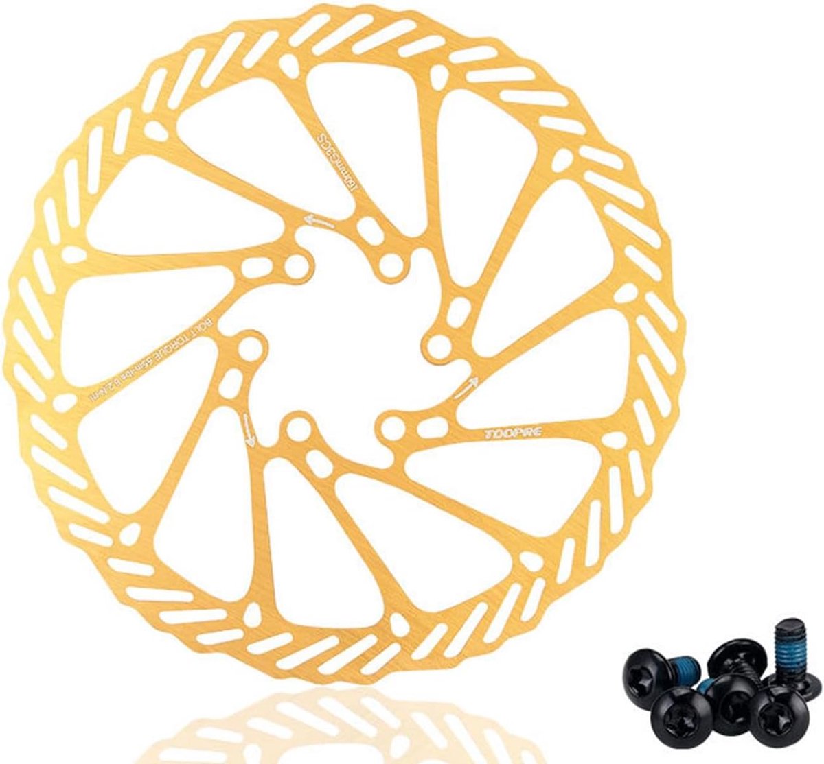 Fietsremschijf 160mm 180mm - Goud RVS - 6-gats ontwerp - Betrouwbare remprestaties - ShopVlot