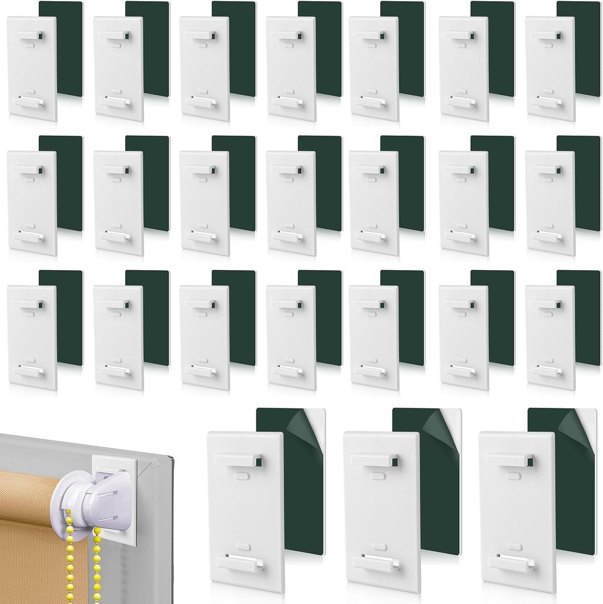 Rolgordijnhouder 24 Pack - Korte witte kunststof - Duurzaam en stevig - Perfect voor raamdecoratie - ShopVlot