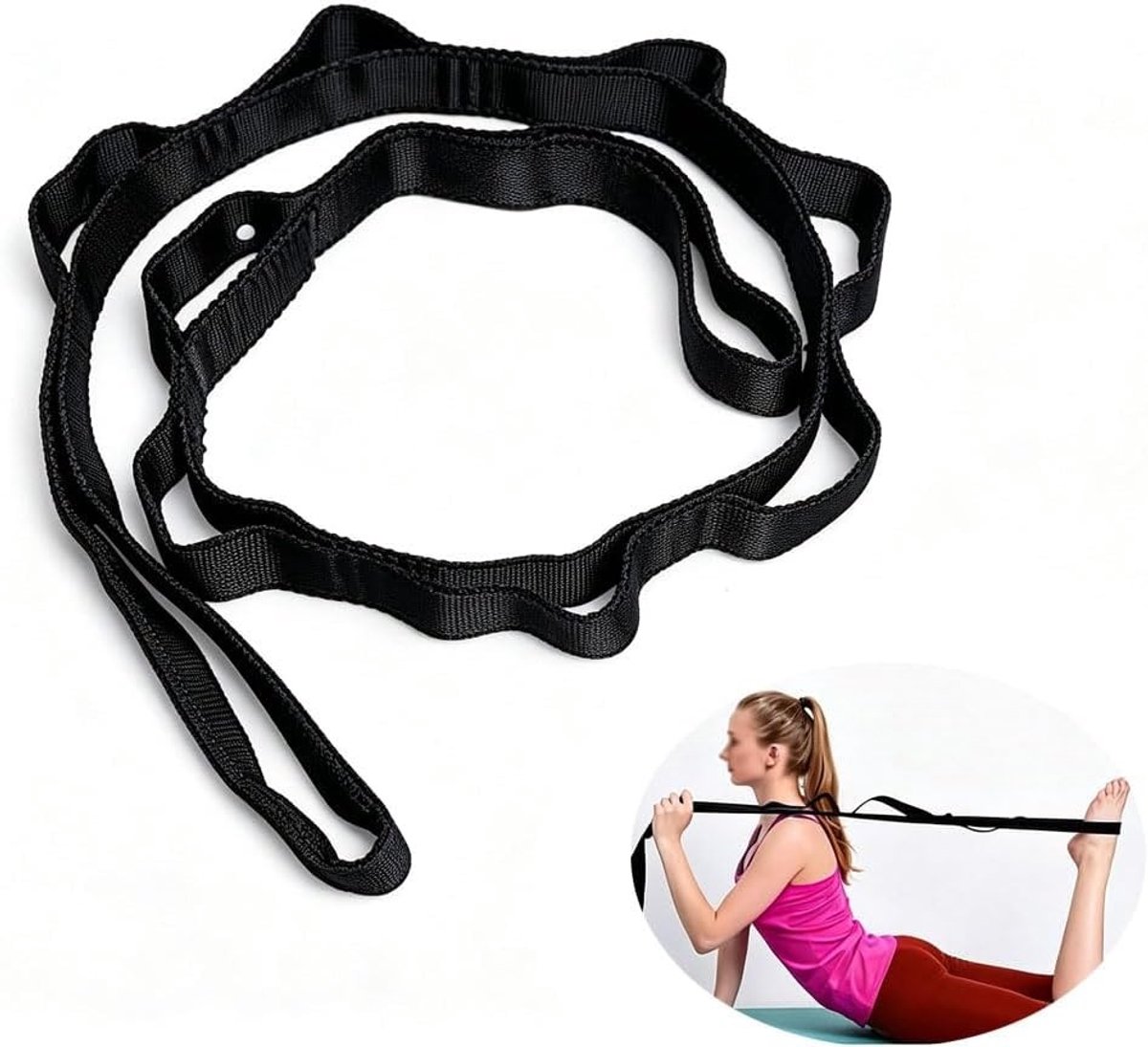 Verstelbare Stretchband van 200 cm voor Yoga, Pilates en Fitness - Ideaal voor Rek- en Klimoefeningen